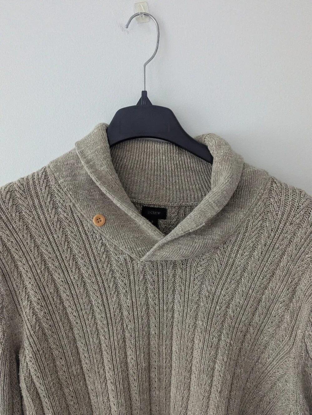 J Crew Mens Chunky Knit Sweater Size Large Grandpa Core Fisherman Fall Winter